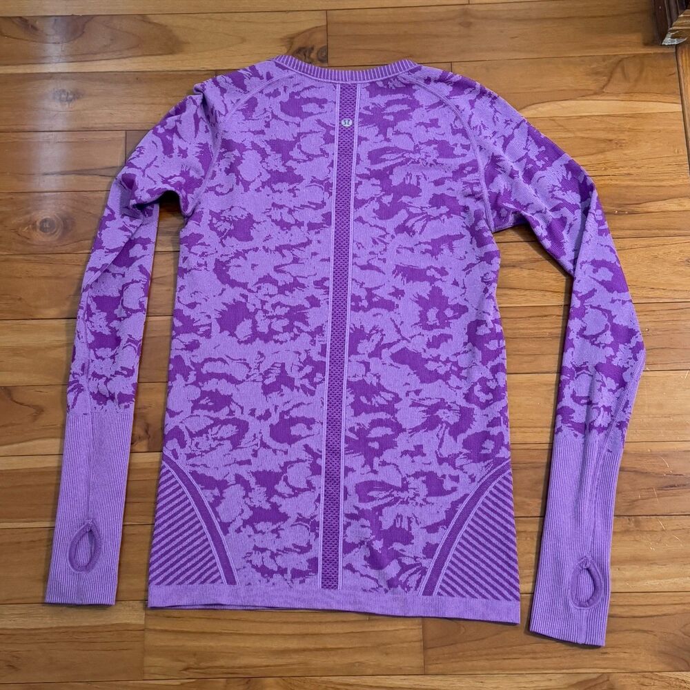 Women Lululemon Swiftly Tech Long Sleeve Crew Heathered Tender Violet Size 8 - Picture 4 of 8